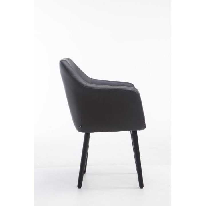 Besucherstuhl Utrecht Kunstleder schwarz