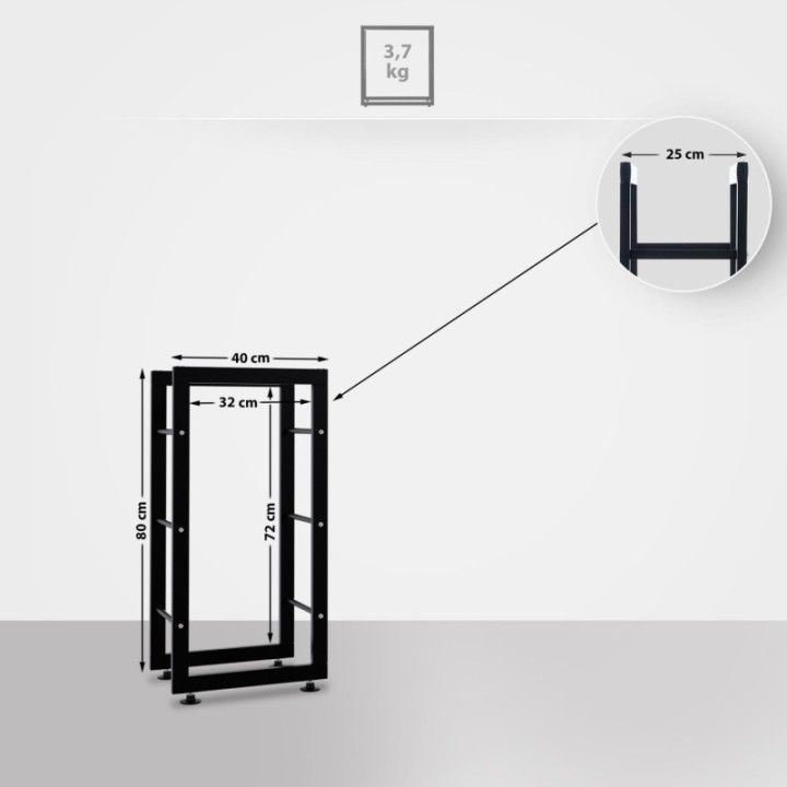 Kaminholzständer Keri V2 25x40x80