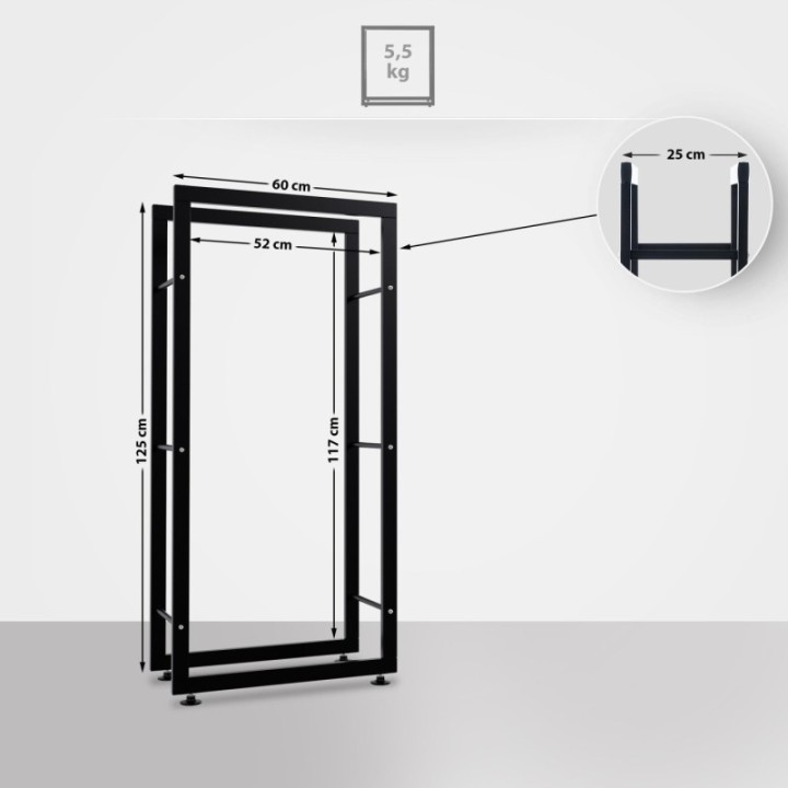 Kaminholzständer Keri V2 25x60x125