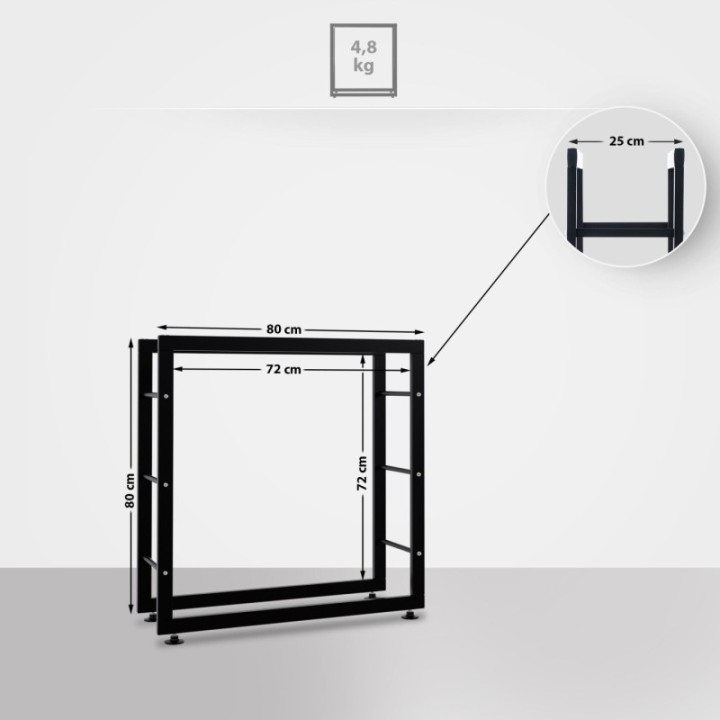 Kaminholzständer Keri V2 25x80x80