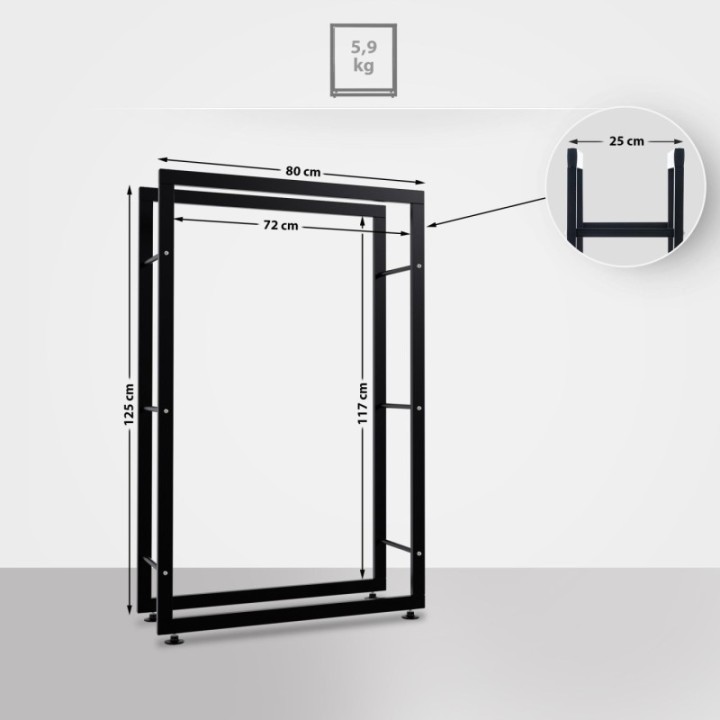 Kaminholzständer Keri V2 25x80x125