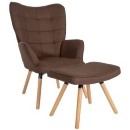 Sessel Garding mit Fußhocker Stoff