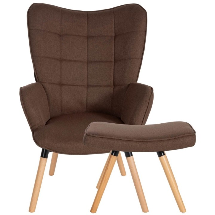 Sessel Garding mit Fußhocker Stoff