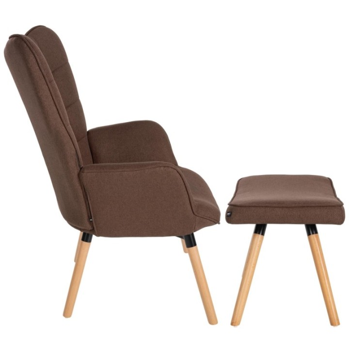 Sessel Garding mit Fußhocker Stoff