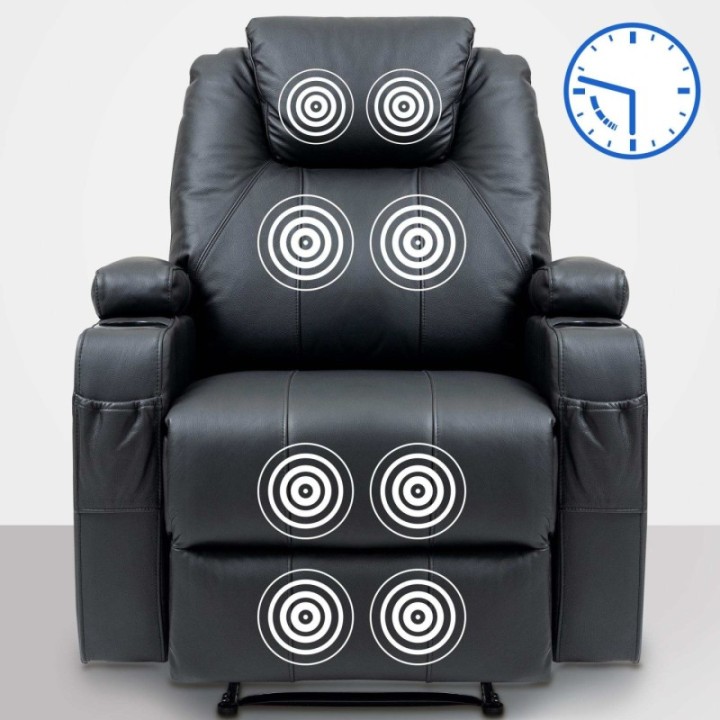 Sessel Galena mit Massagefunktion Echtleder