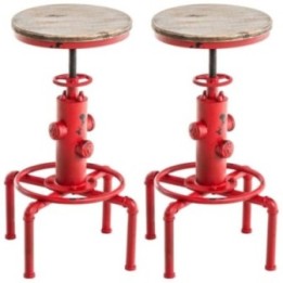 2er Set Barhocker Lumos, Holz, antik