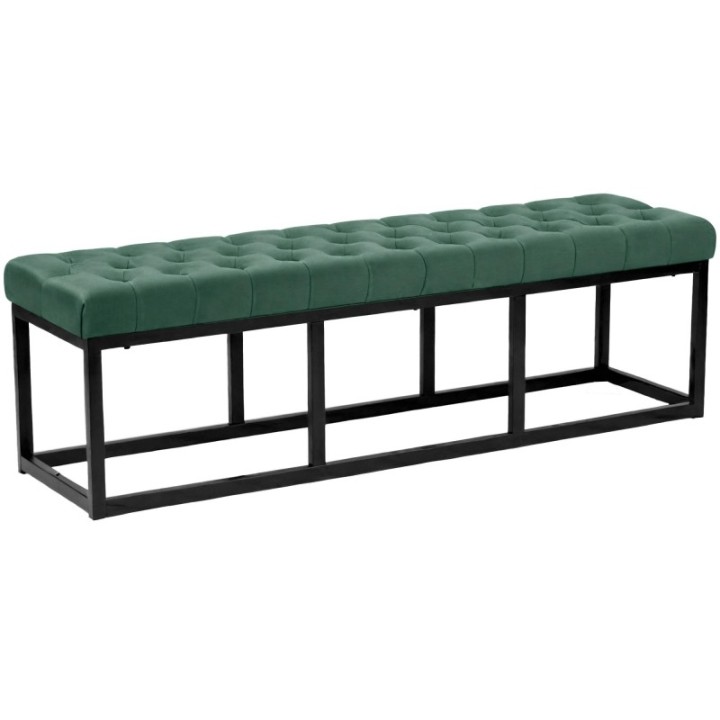 Sitzbank Polson Samt Schwarz 150 cm