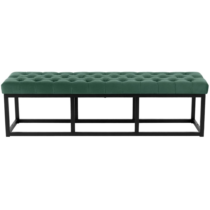 Sitzbank Polson Samt Schwarz 150 cm