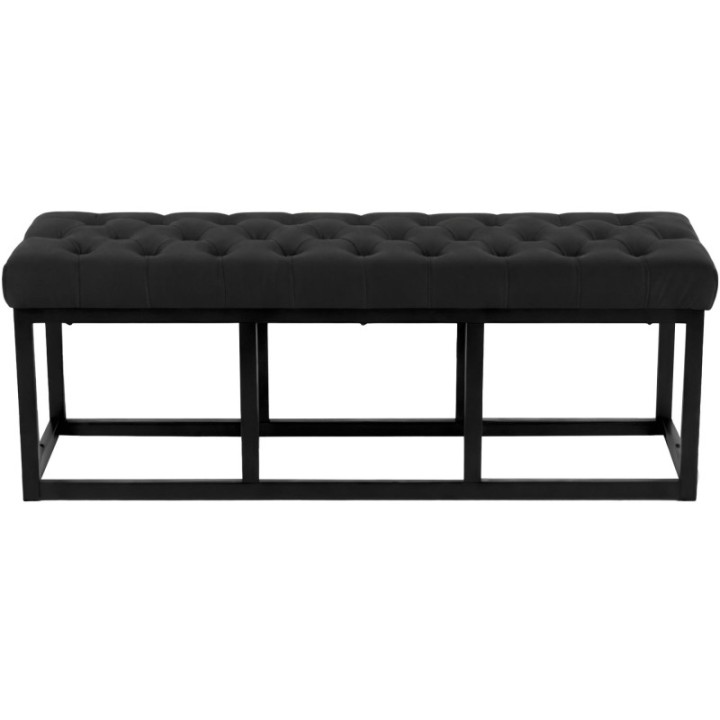 Sitzbank Polson Samt Schwarz 120 cm
