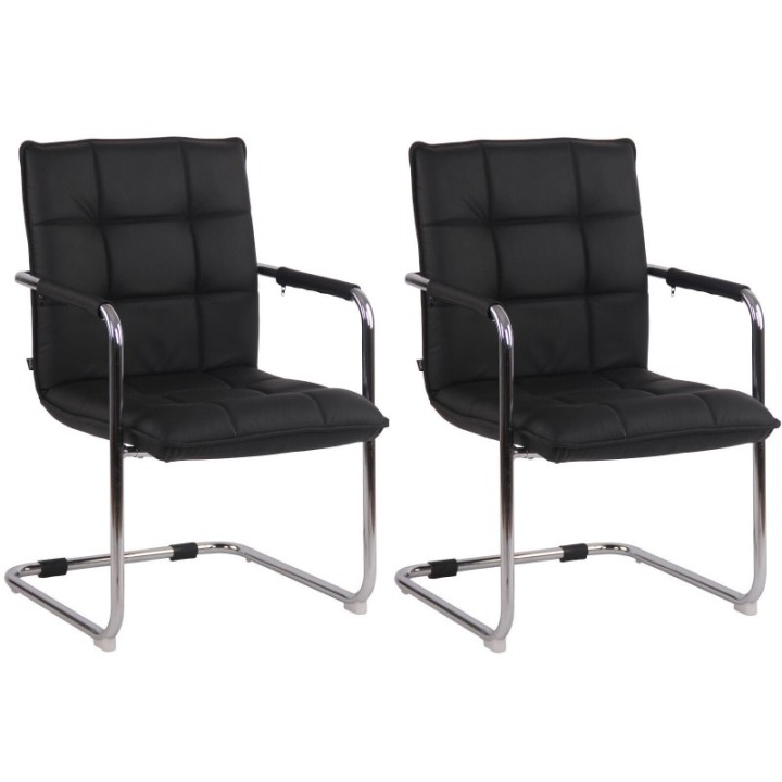 2er Set Stühle Gandia Echtleder chrom