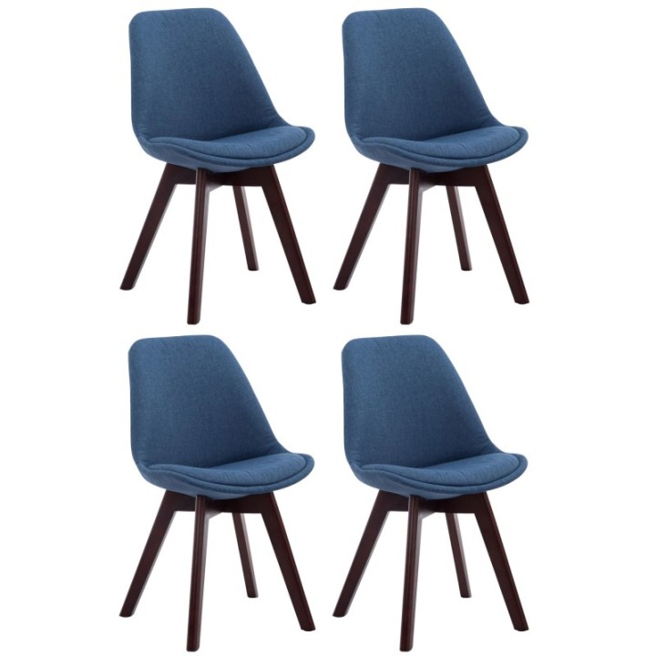 4er Set Besucherstühle Borneo V2 Walnuss Stoff 