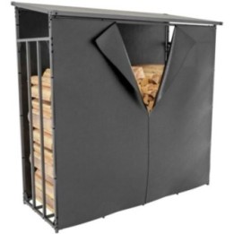 Kaminholzunterstand + Abdeckplane Ruston Aluminium XL