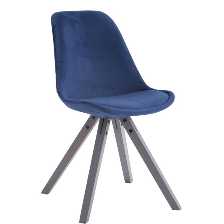 4er Set Stühle Toulouse Samt Square grau