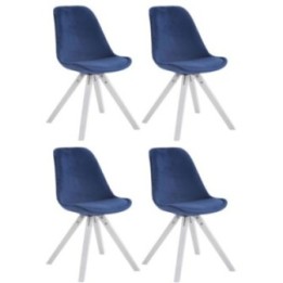 4er Set Stühle Toulouse Samt Square weiß