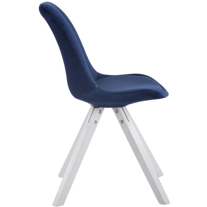 4er Set Stühle Toulouse Samt Square weiß