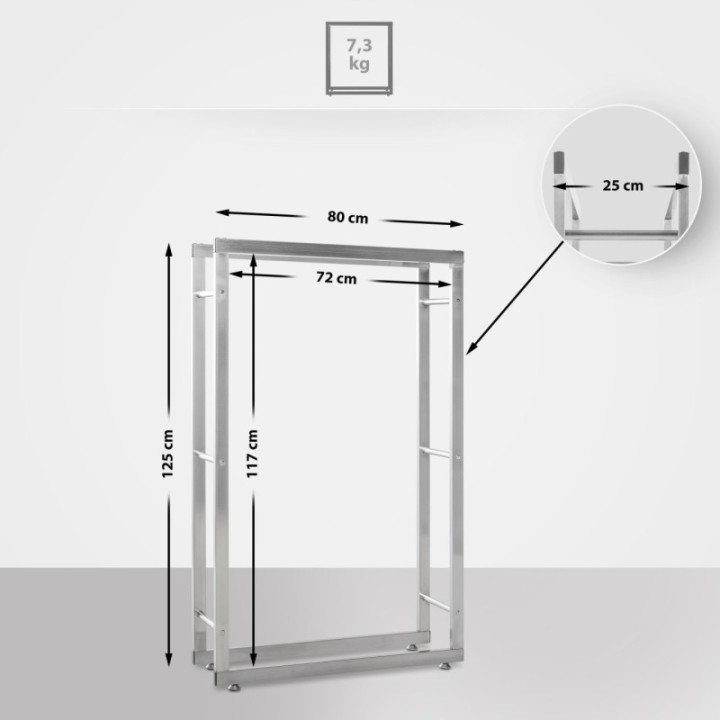 Kaminholzständer Keri V2 25x80x125 cm