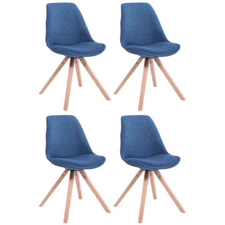 4er Set Besucherstuhl Toulouse Stoff Square Natura