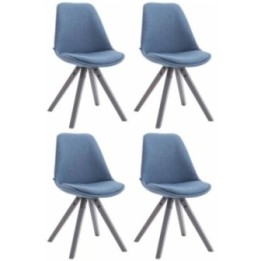 4er Set Besucherstuhl Toulouse Stoff Square grau