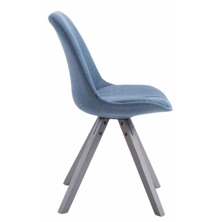 4er Set Besucherstuhl Toulouse Stoff Square grau