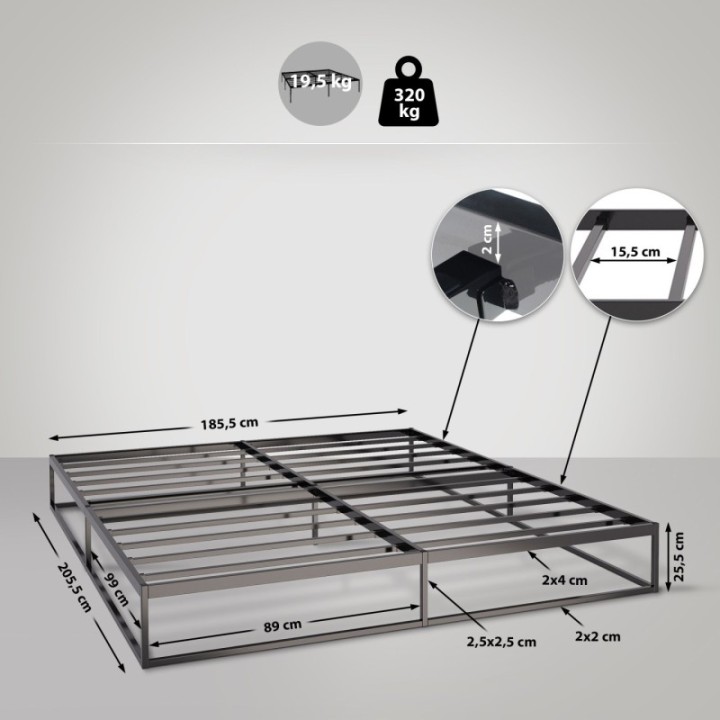 Metallbett Scala 200x180x25 cm