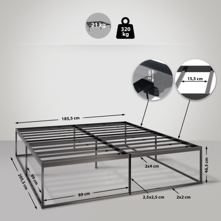Metallbett Scala 200x180x46 cm