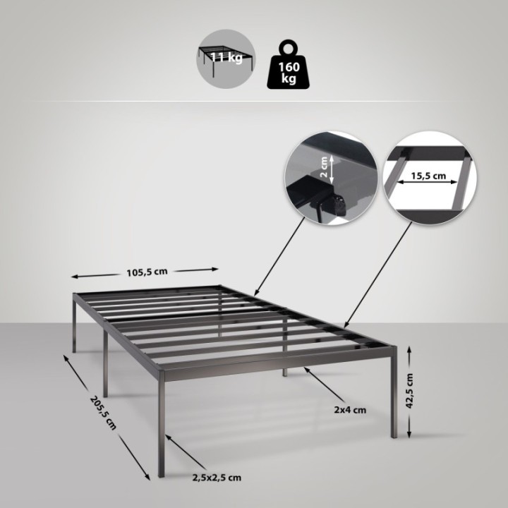 Metallbett Fargo 200x100x42 cm