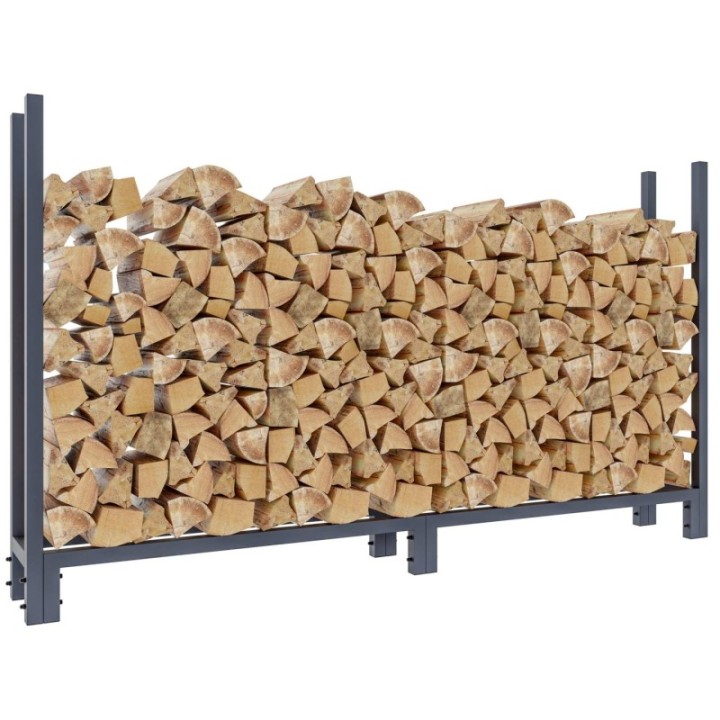 Kaminholzständer + Abdeckplane Martin 25x200x115 cm