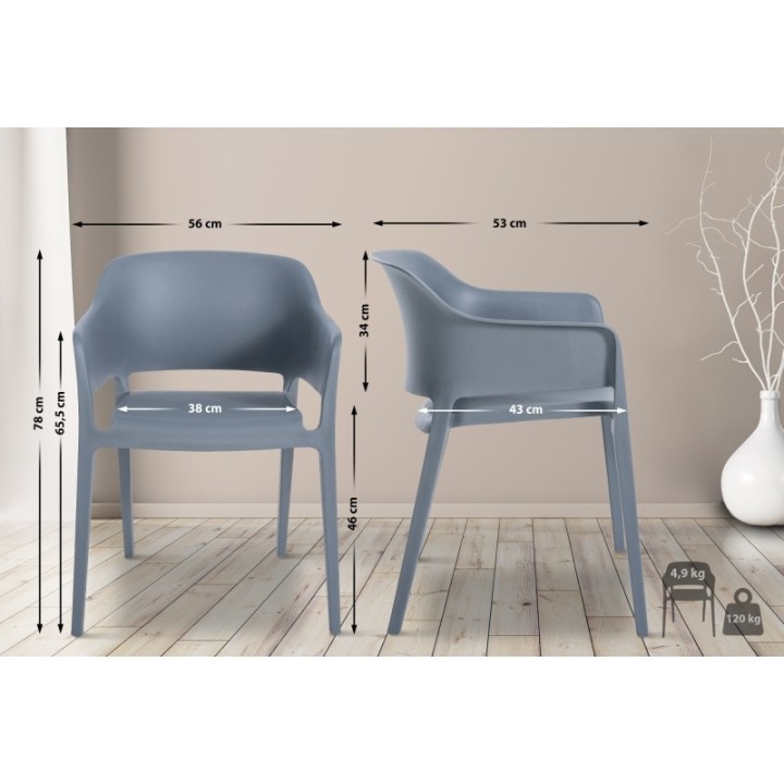 2er Set Stapelstühle Puebla