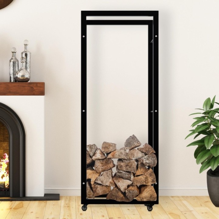 Kaminholzständer Keri mit Rollen 25x60x150